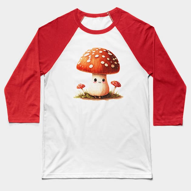 Quaint Little Mushroom Baseball T-Shirt by Doggomuffin 